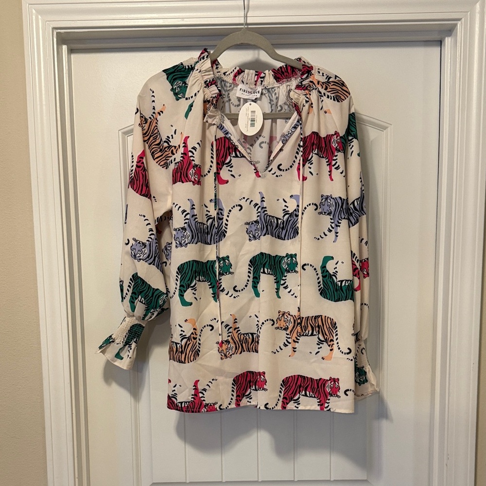 First Love Multicolor Tiger Print Blouse